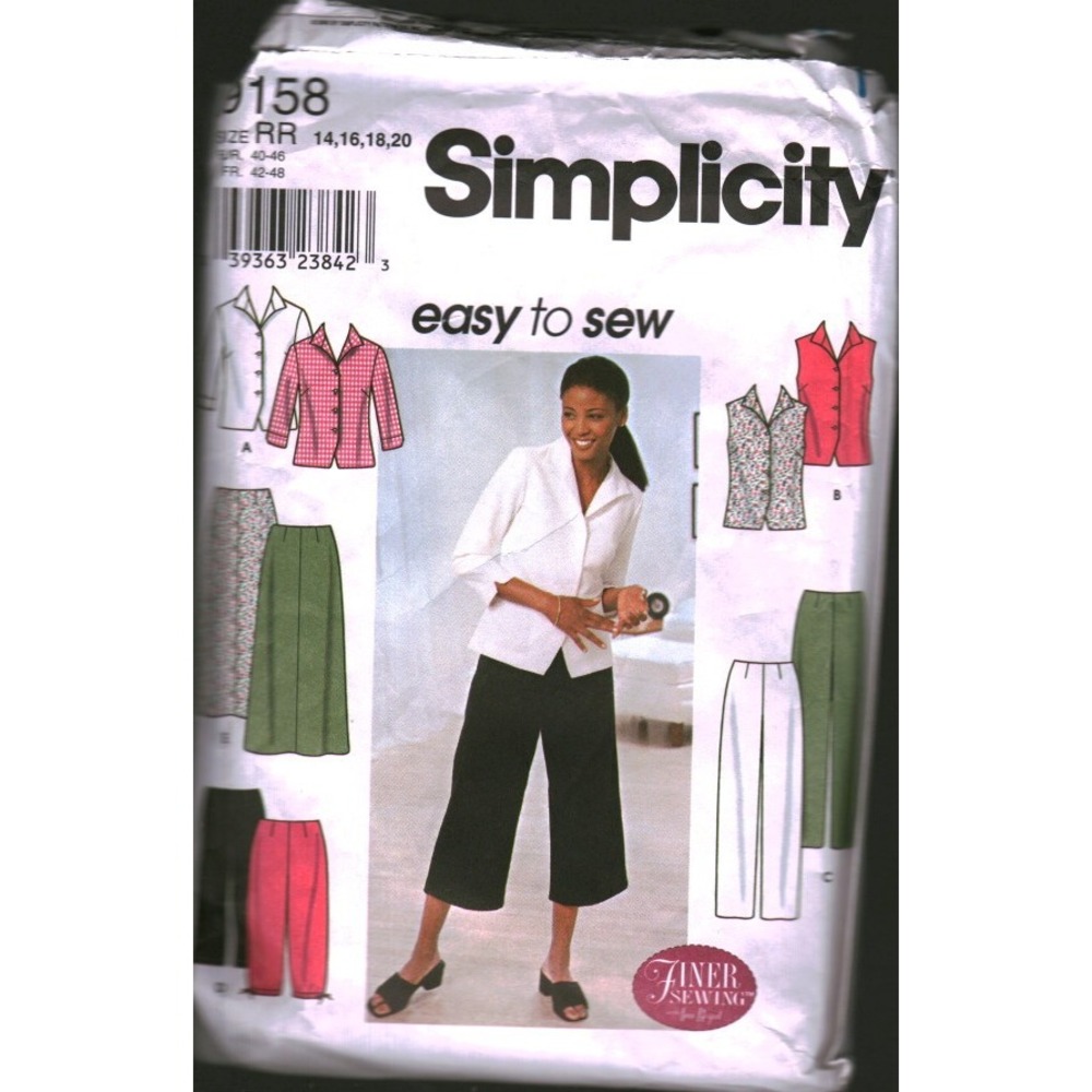 Simplicity 9158 Sewing Pattern Misses‎ Shirt Pants Skirt Size 14-18 cut Easy
